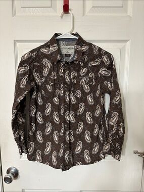 Cody James (Boys) Brown Paisley Long-Sleeve Button-Up Shirt